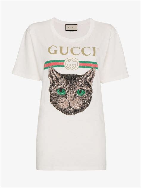 gucci mystic cat t shirt black|are gucci shirts real.